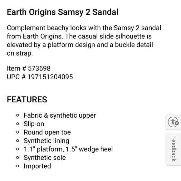 NWOT Earth Origins Samsy 2 size 6 Black Tan Slip-On Cork Wedge Slide Sandal shoe - Picture 11 of 11